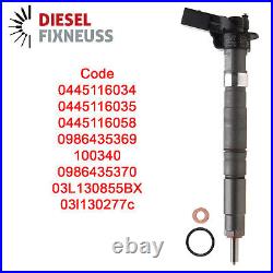 4x Fuel Injector Nozzle VW 2,0 Tdi Bitdi 0445116035 03L130277C 0986435369