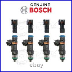 GENUINE Bosch 0280158117 550cc 52lb EV14 Fuel Injectors + Adapters (4)