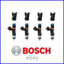 GENUINE Bosch 0280158117 550cc 52lb EV14 Fuel Injectors + Adapters (4)